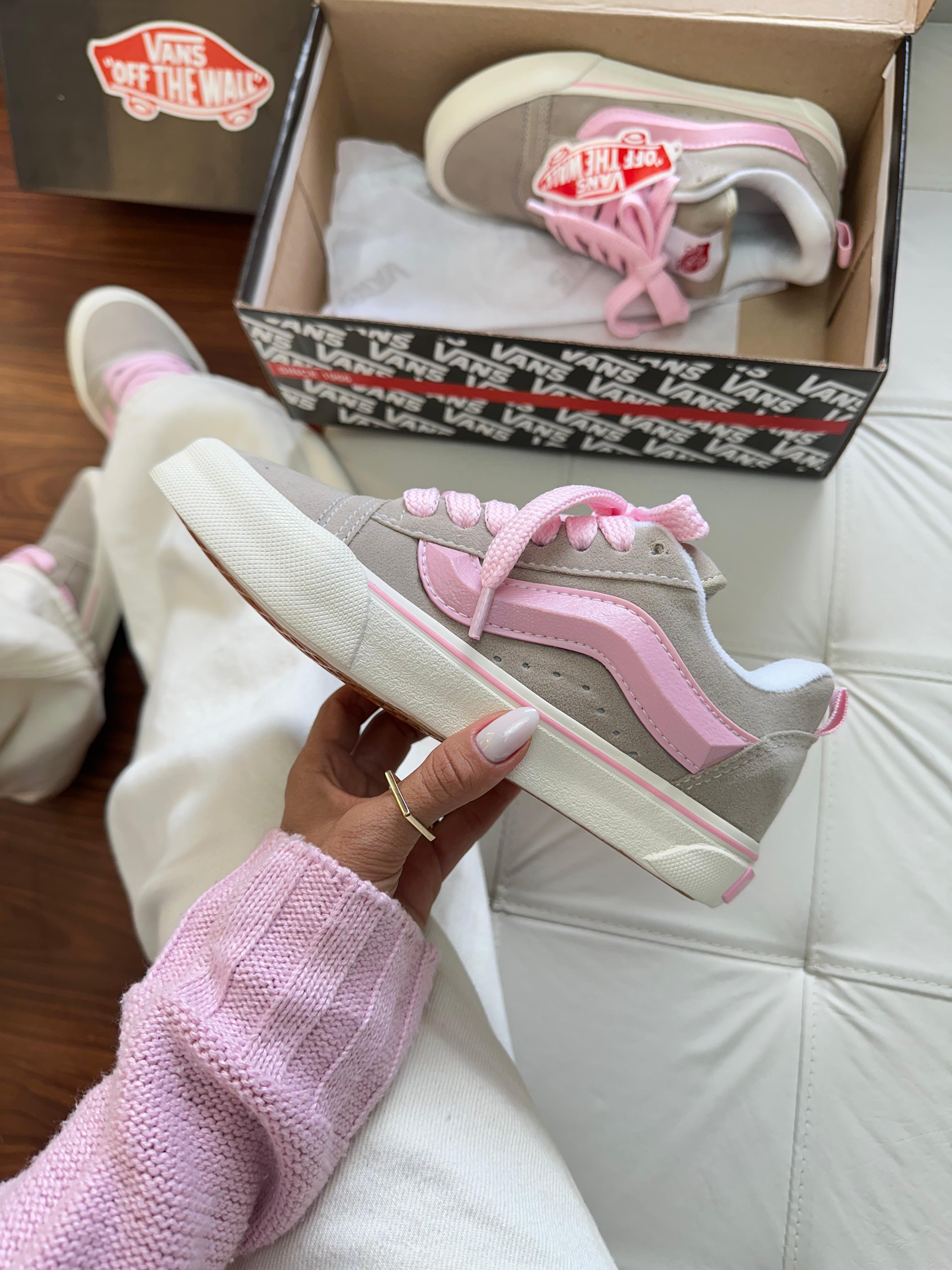 Vans Knu Skool rosa e cinza
